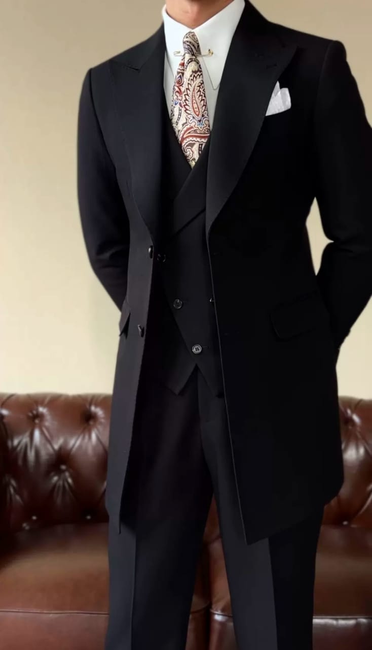 Luxury Men's 3-Piece Double-Breasted Formal Suit – Premium Tailored Wedding & Business Tuxedo Set