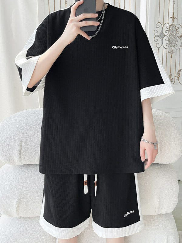 Men’s Casual Set (T-Shirt & Shorts) – Comfortable Oversized Fit