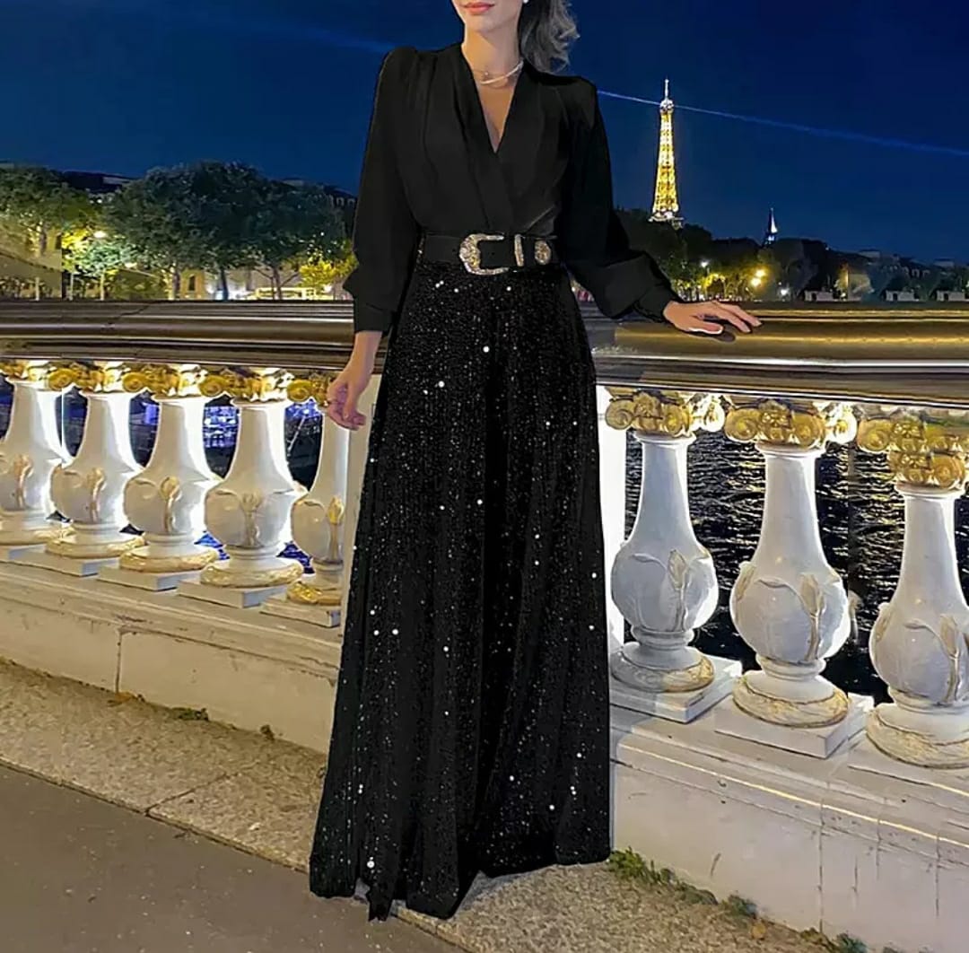 Luxury Sequin Evening Maxi Dress for Women