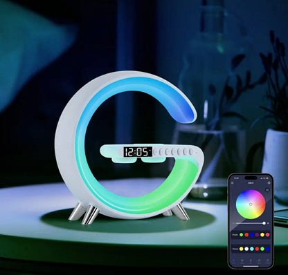 New Intelligent G Shaped LED Lamp Bluetooth Speake Wireless Charger Atmosphere Lamp App Control For Bedroom Home Decor